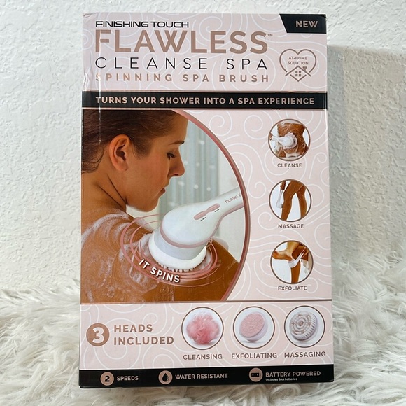 FINISHING TOUCH FLAWLESS CLEANSE SPA SPINNING SPA BRUSH TURNS YOUR SHOWER A SPA - Picture 1 of 4